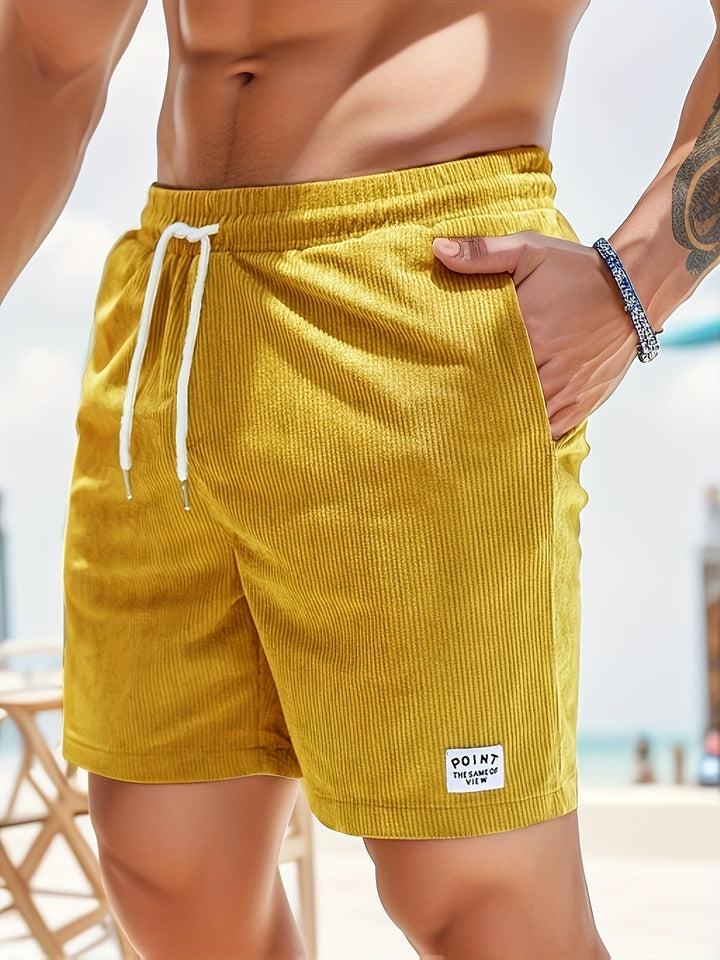 Troy - Ribbed Shorts with Tie String