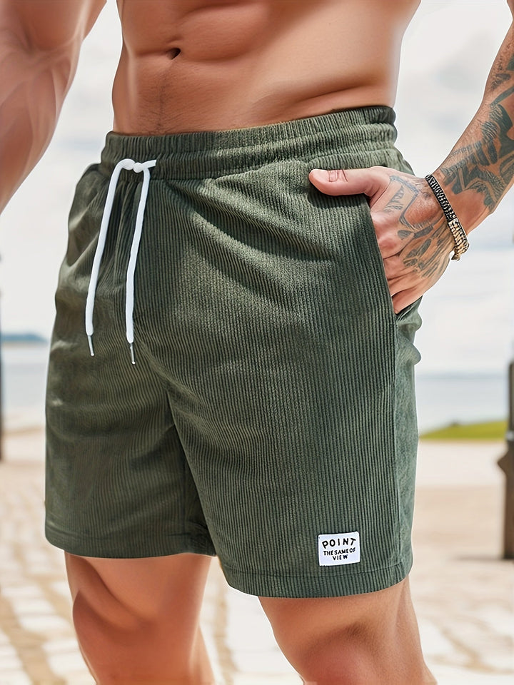 Troy - Ribbed Shorts with Tie String