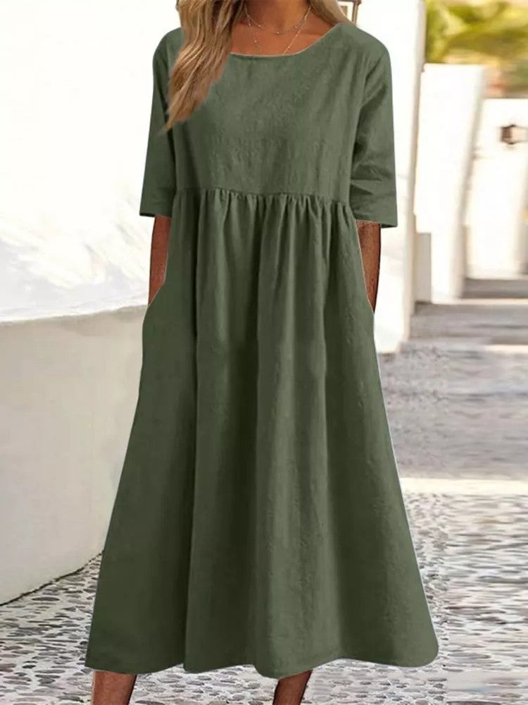 Jane - Half-sleeve Midi Dress