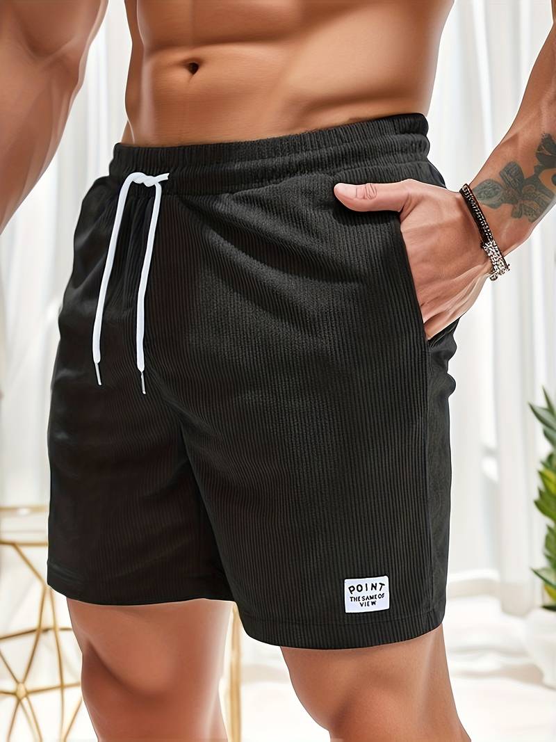 Troy - Ribbed Shorts with Tie String