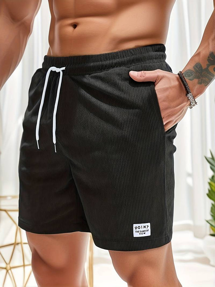 Troy - Ribbed Shorts with Tie String