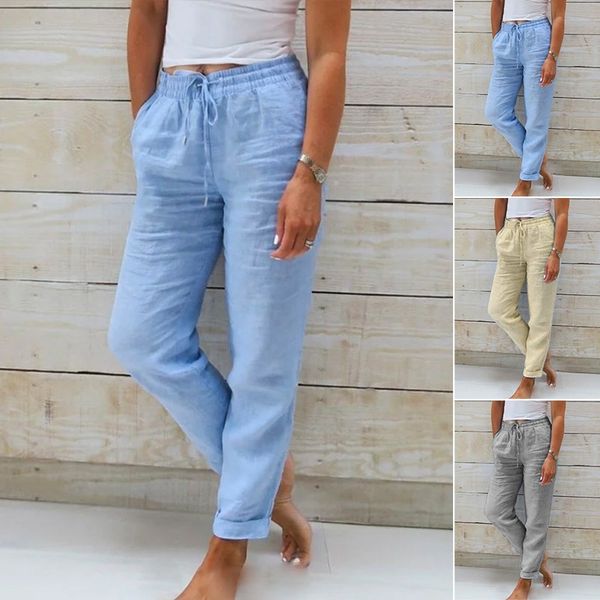 Olivia™ | Cotton and Linen Women's Elastic Waist Pants