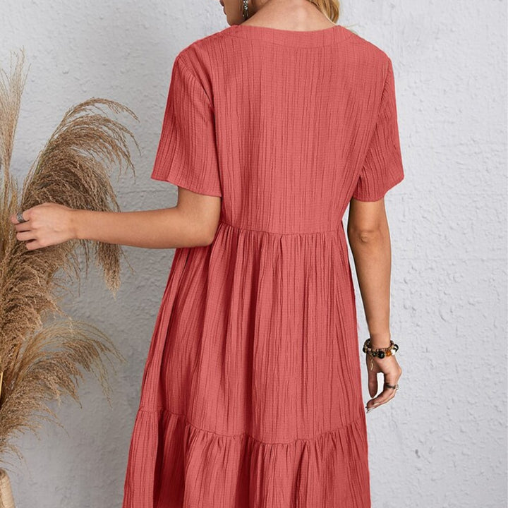 Skylar™ | Pleated Ruffle V-Neck Summer Dress